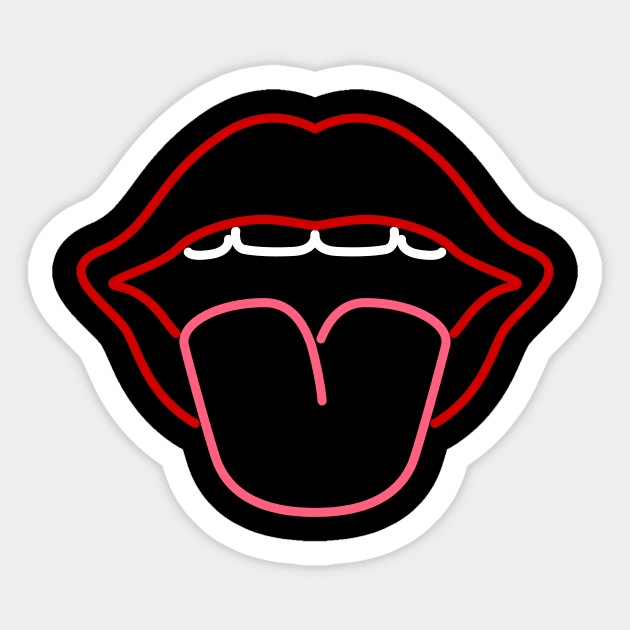 Cool Outstretched Party Tongue Funny Ironic Gift Sticker by peter2art